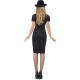 Smiffy's Adult Women's Gangster Moll Costume, Pinstripe Pencil Dress and Scarf, 20's Razzle Dazzle, Serious Fun, Size