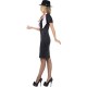 Smiffy's Adult Women's Gangster Moll Costume, Pinstripe Pencil Dress and Scarf, 20's Razzle Dazzle, Serious Fun, Size