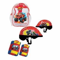 blaze and the monster machine OBMM004 Protections Helmet/Knees/Elbows Pads in a Crystal Bag