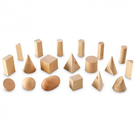 Learning Resources Wooden Geometric Solids (Set of 19)