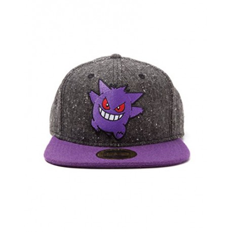 Meroncourt Unisex Pokemon Gengar Character Snapback Baseball Cap, One Size, Dark Grey/Purple Baseball Cap, Grey, One Size