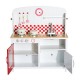 HOMCOM Kids Wooden Large Kitchen Role Play Set Learning Toy (White, Red)