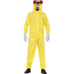 Smiffy's Men's Breaking Bad Costume, Hazmat Suit, Latex Mask, Gloves & Goatee, Size