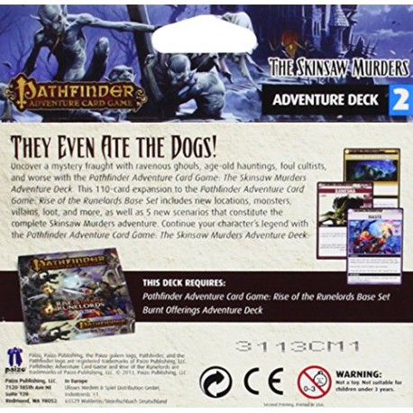 Pathfinder Adventure Card Game Rise of the Runelords Deck 2 The Skinsaw Murders Adventure Deck