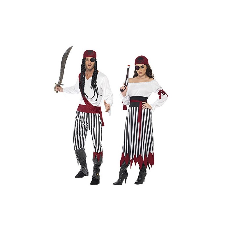 Smiffys Mens Pirate Man Costume with Shirt Trousers Headpiece and Belt