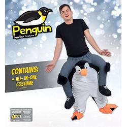 Bristol Novelty AF005 Penguin Piggy Back Costume, Black, 38/40