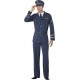Smiffy's Adult Men's WW2 Air Force Captain Costume, trousers, Jacket, Hat and Tie, Wartime 40's, Serious Fun, Size M, 38830