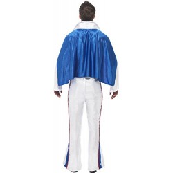 Smiffy's Men's Evel Knievel Costume, All in One Jumpsuit & Attached Cape, Size