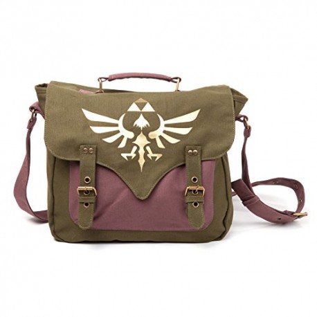 Legend of Zelda Triforce Logo Satchel Style Messenger Bag (Gold)