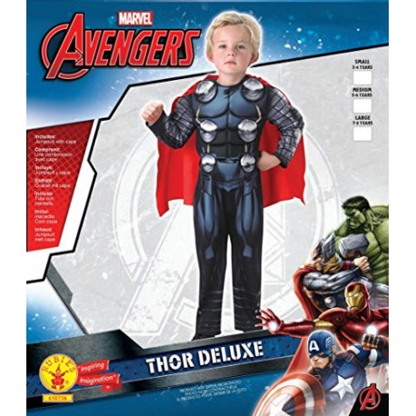 Rubie's Official Deluxe Thor + Hammer Boys Fancy Dress The Avengers Superhero Kids Childs Costume