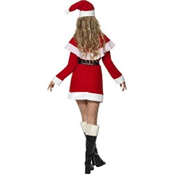 Smiffy's Women's Miss Santa Fleece Costume, Dress, Cape, Belt & Hat, Santa, Size