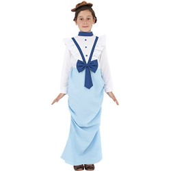 Smiffy's Children's Posh Victorian Girl Costume, Dress & Hat, Size