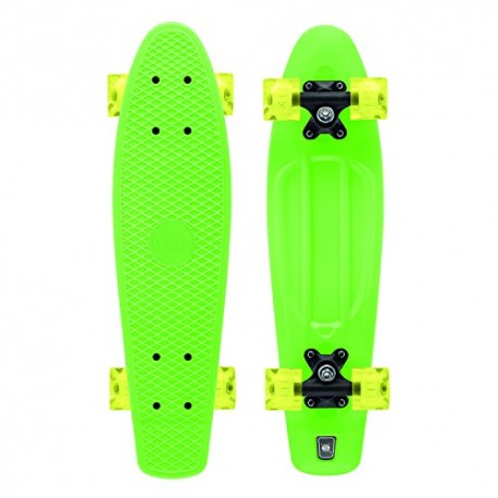 Xootz Kid'S Complete Retro Plastic Skateboard With Led Light Up Wheels