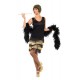 Smiffy's Adult Women's 1920 Fringed Flapper Costume, Dress with Lace Front and Beaded Fringing, 20's Razzle Dazzle, Size