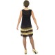 Smiffy's Adult Women's 1920 Fringed Flapper Costume, Dress with Lace Front and Beaded Fringing, 20's Razzle Dazzle, Size