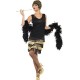 Smiffy's Adult Women's 1920 Fringed Flapper Costume, Dress with Lace Front and Beaded Fringing, 20's Razzle Dazzle, Size