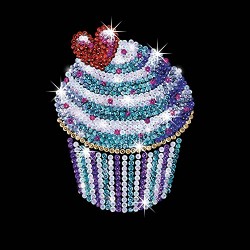 Sequin Art Style Cupcake