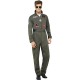 Smiffy's Top Gun Deluxe Male Costume, Jumpsuit, Dog Tags & Sunglasses, Top Gun, Colour