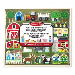 Melissa & Doug Wooden Farm & Tractor Play Set (33 pcs)