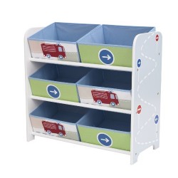 Vehicles Kids Bedroom Storage Unit with 6 Bins by HelloHome
