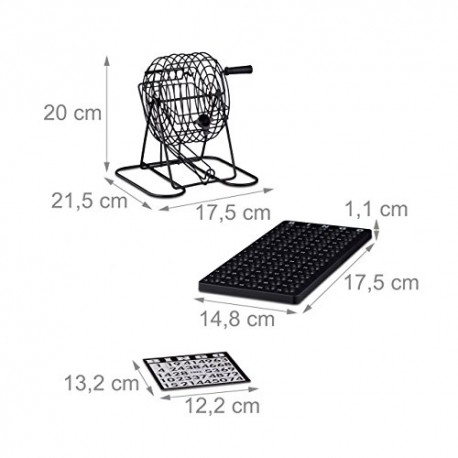 Relaxdays Bingo Game with Metal Cage, HxWxD