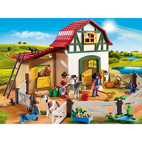 Playmobil 6927 Country Pony Farm with 2 Pony Stalls and Storage Loft