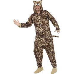 Smiffy's Adult Unisex Leopard Costume, All In One Jumpsuit, Size
