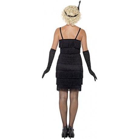 Smiffy's Women's 1920's Short Flapper Costume (Small, Black)