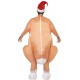 Smiffy's Adult Men's Inflatable Roast Turkey Costume, Bodysuit, Hat and Self Inflating Fan, Animals, Christmas, One Size, 32769