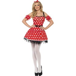 Smiffy's Adult Women's Madame Mouse Costume, Dress, Arm Cuffs and Headband, Wings and Wishes, Serious Fun, Size
