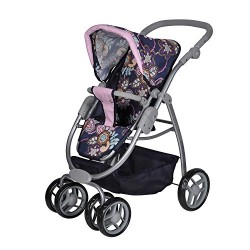 Knorr Toys Knorr90778 Combi Coco Blue Flowers Doll Pram and Buggy