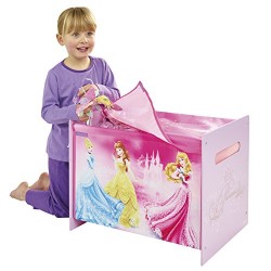 Disney Princess Kids Toy Box – Bedroom Storage with Child Safe Fabric Lid by HelloHome