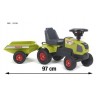 Falk 1012B Child's Vehicle Claas Axos Tractor with Trailer