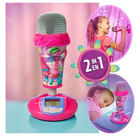 Trolls Kids Childrens Microphone Alarm Clock