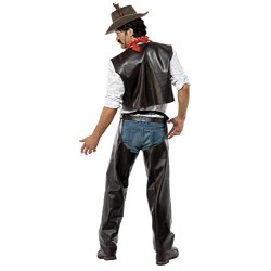 Smiffy's Men's Village People Cowboy Costume, Vest, Chaps, Sheriff Badge & Bandana, Colour