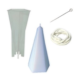 TrendLight Candle Pouring Mould 860563 Pentakegel, Large, 76 x 174 MM Includes Wick 1 M plus Wick Holder and Instructions