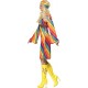Smiffy's Adult Women's Rainbow Hippie Costume, Dress and Headband, 70's Disco, Serious Fun, Size