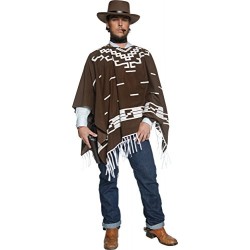 Smiffy's Adult men's Authentic Western Wandering Gunman Costume, Poncho, Vest, Faux Shirt and Neckscarf, Western, Serious Fun, S