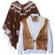 Smiffy's Adult men's Authentic Western Wandering Gunman Costume, Poncho, Vest, Faux Shirt and Neckscarf, Western, Serious Fun, S