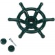 HIKS Green Toy Pirate Ship Steering Wheel 35cm, Ideal For Kids Childrens Climbing Frame, Tree House & Play House (Also Available