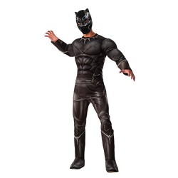 Rubie's Men's Marvel Civil War Black Panther Deluxe Muscle Chest Costume, Standard, CHEST 44 , WAIST 30