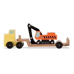 Melissa & Doug Digger & Low Loader Wooden Vehicle Set (3 pcs)
