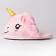 Cute Soft Plush Unicorn Slippers Fleece House Shoes for Winter, Plush Lounge Footwear, Closed Back