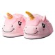 Cute Soft Plush Unicorn Slippers Fleece House Shoes for Winter, Plush Lounge Footwear, Closed Back
