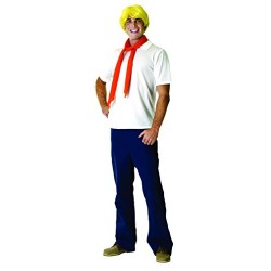 Rubie's Official Fred + Wig Adult Fancy Dress Scooby Doo Cartoon Movie Mens Halloween Costume