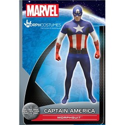 Official Captain America Basic Morphsuit Fancy Dress Costume