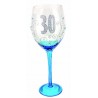 Boxer Tallulah Hand Decorated Clear Wine Glass with Gift Box, Age 30