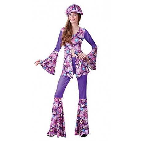 Bristol Novelty AC755 Groovy Hippy Woman Costume, Size 10