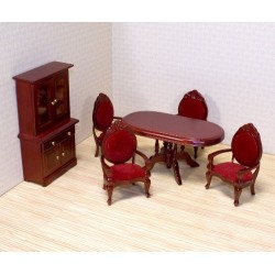 Melissa & Doug Classic Wooden Doll's House Dining Room Furniture (6 pcs)