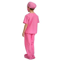 Dress Up America Pink Children Doctor Scrubs Toddler Costume Kids Doctor Scrub’s Pretend Play Outfit